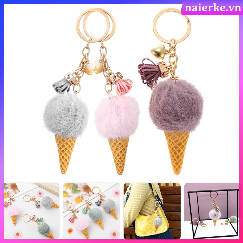 Set 3 Móc Khóa Hình Cây Kem Dễ Thương