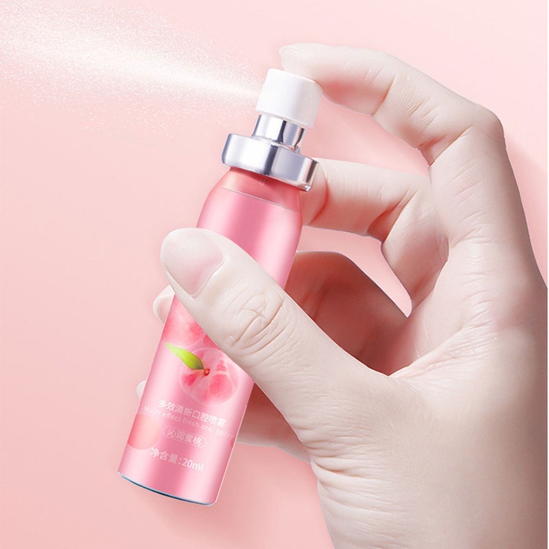 Hơi thở thơm mát Xịt miệng Đào Khử mùi liên tục Nước súc miệng xịt JULYSTAR