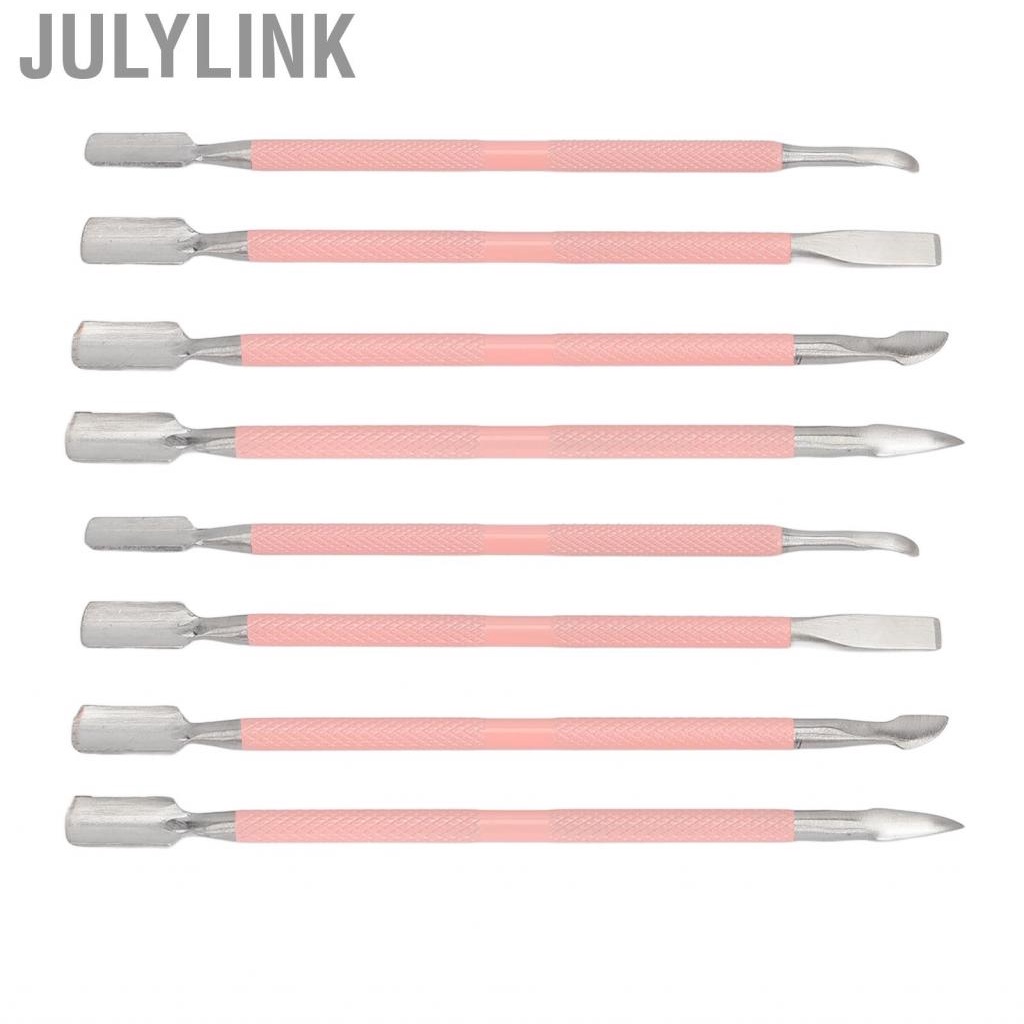 Julylink Cuticle Pusher  Portable Double Sided Dead Skin   Nail Cleaner Stainless Steel for Home