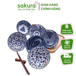 Bát tô - bát con - đĩa men sứ hoa văn Made in Japan