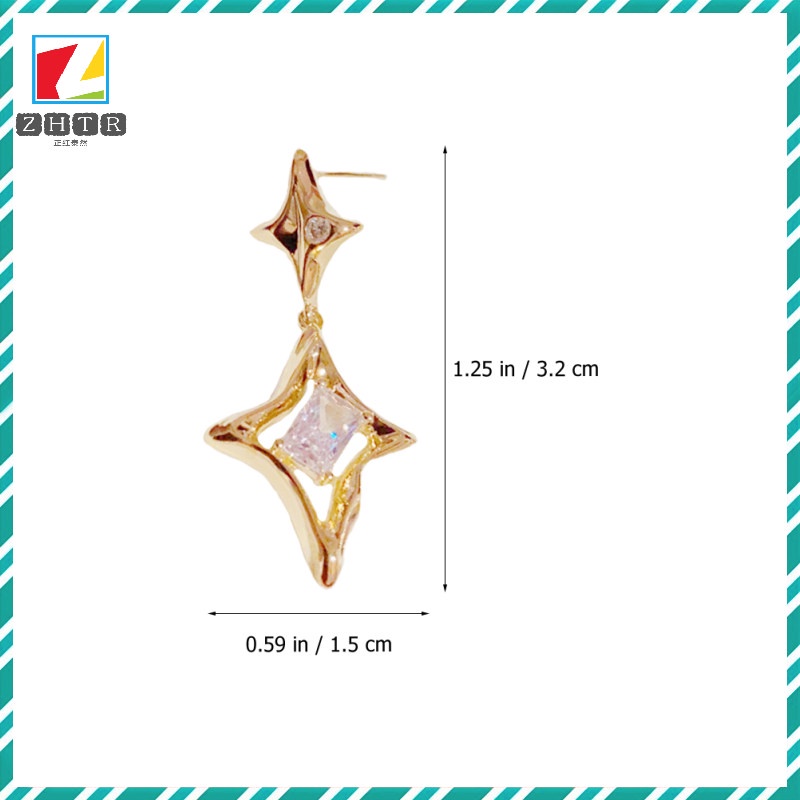 1 Đôi Bông Tai Ngôi Sao Đính Đá Thanh Lịch Sáng Tạo