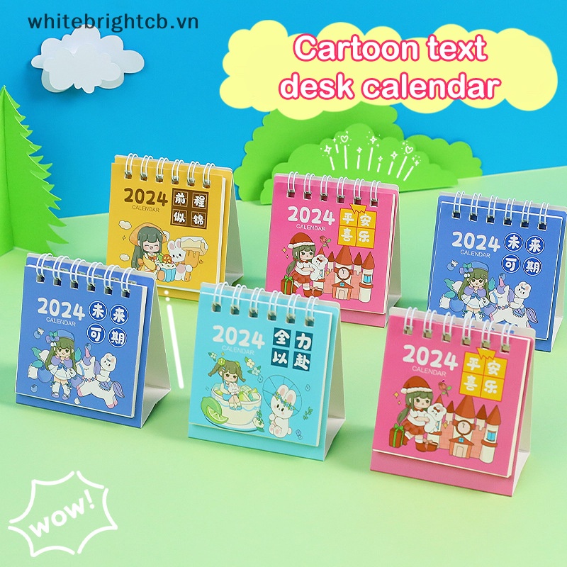/ / Cny Lịch Năm 2024 mini Để Bàn Trang Trí Văn Phòng / Trường Học Hình Thỏ Hoạt Hình Dễ Thương Nhiều Phong Cách