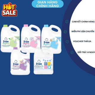 Nước giặt quần áo em bé Dnee 3000ml -Nước Giặt Xả Cho Trẻ Em an toàn túi 600ml, Chính hãng Đại Thịnh