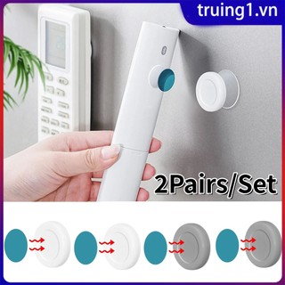 2 đôi treo tường nam châm mạnh móc giá đỡ móc tủ lạnh miếng dán điều khiển từ xa lưu trữ giá đỡ nhà tổ chức móc truing1