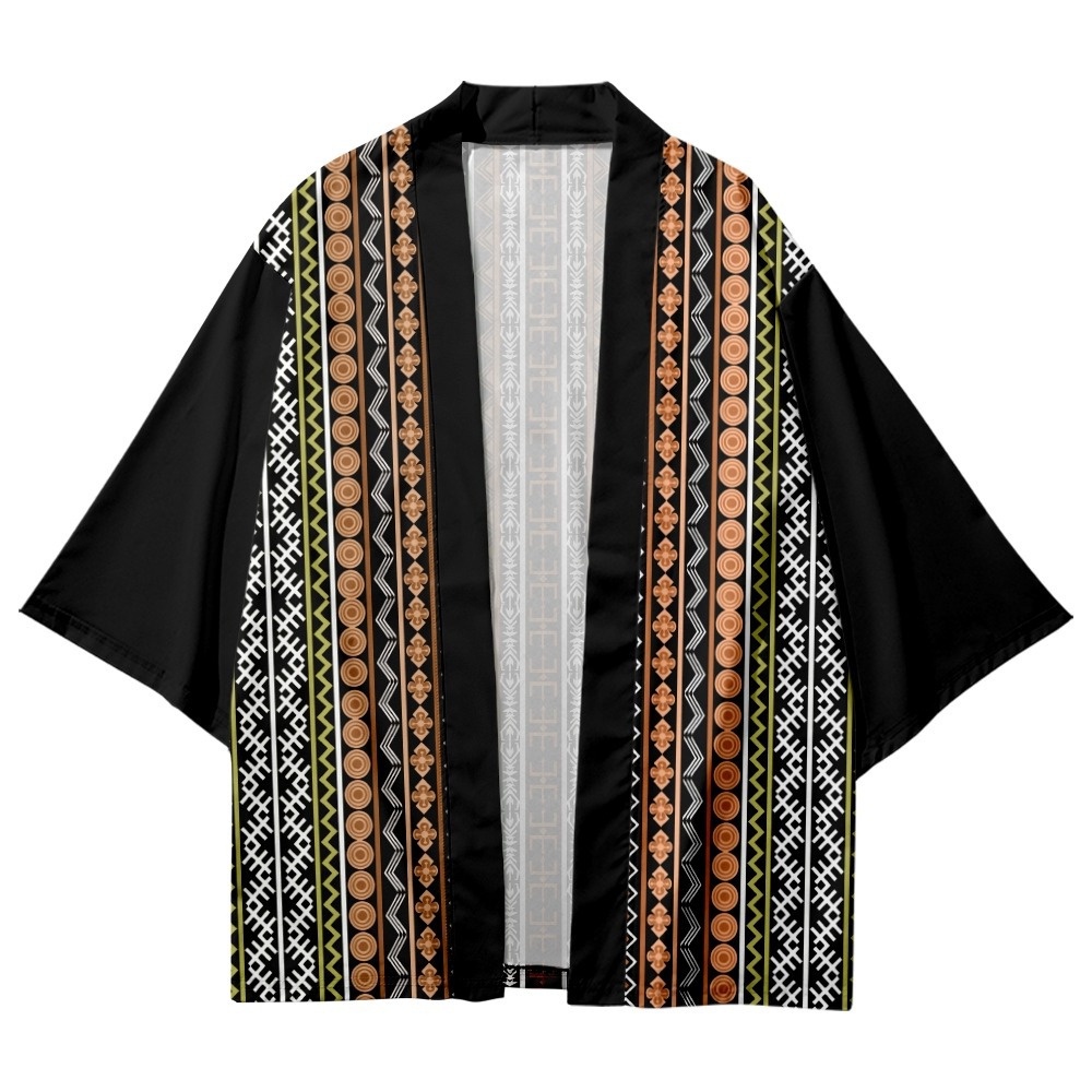 Plus Áo Khoác kimono Tay Lỡ 3 / 4 Phong Cách Nhật Bản Cho Nam Nữ