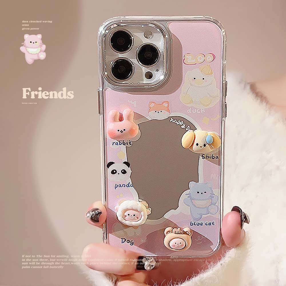Ốp Điện Thoại tpu Silicon Tráng Gương Mạ Điện Hình Động Vật Cho iphone 11 12 13 14 15 pro max plus