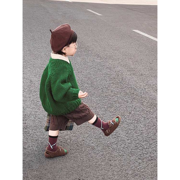 Áo sweater Dệt Kim Dày Tay Dài Cổ Tròn Thời Trang Thu Đông Hàn Quốc 2023 Cho Bé