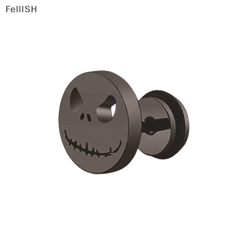 Khuyên Tai Dạng Vòng Nhiều Hình Dạng Bằng Thép Không Gỉ Màu Đen Phong Cách gothic punk Thời Trang Cho Nam Và Nữ 439br