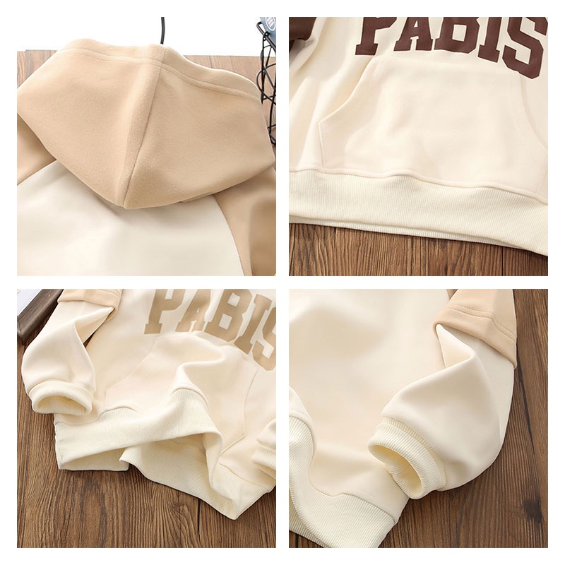 Michley Áo Khoác Hoodie Dáng Rộng Cỡ Vừa Và Lớn In Chữ Thời Trang Thu Đông Cho Bé Trai Và Gái