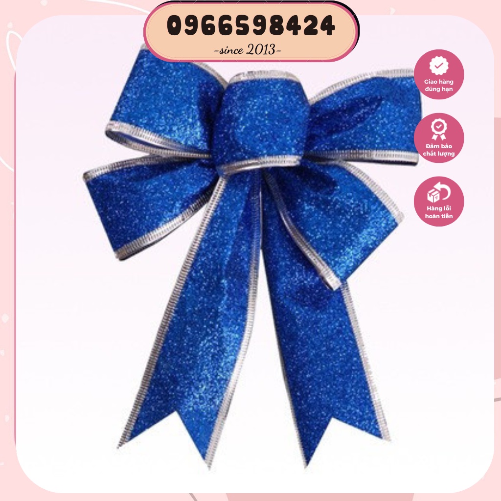 Nơ trang trí cây thông nhiều màu noel, nơ kim tuyến trang trí cây thông giáng sinh