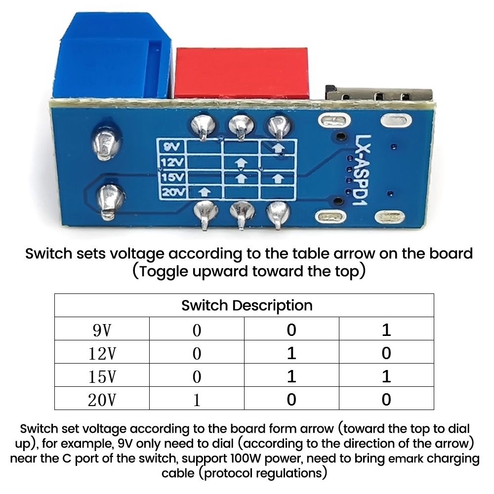 Aideepen Mô Đun Kích Hoạt Sạc Nhanh pd / qc 5v9v12v20v type-c