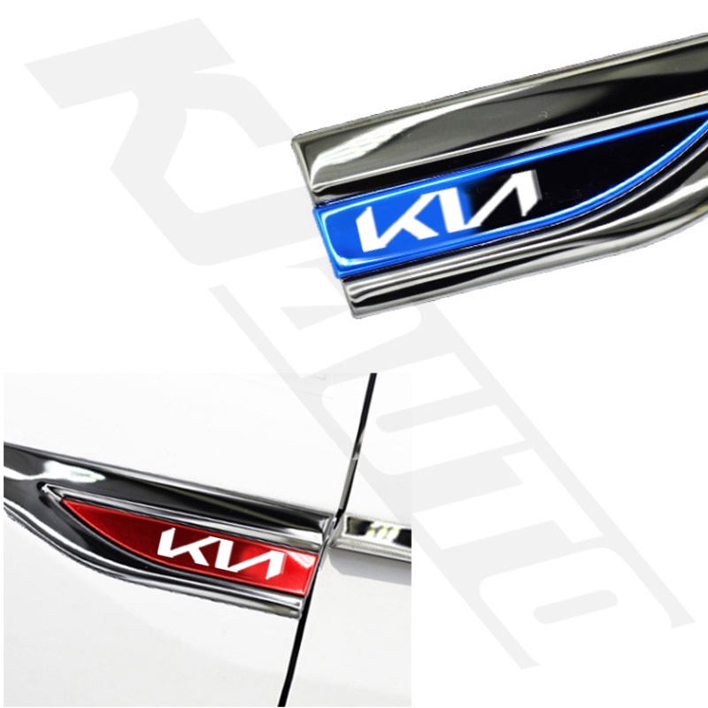 FENDER Miếng Dán logo 3d Bằng Thép Không Gỉ Trang Trí Cửa Xe Hơi kia gt line morning seltos k2 k3 k5 carens forte cerato soluto rio
