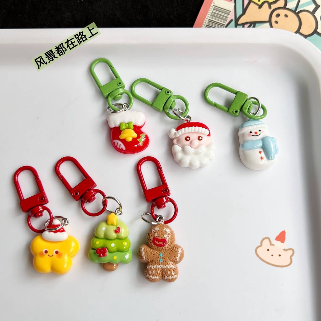 2023 🧑‍🎄🎄Móc Khóa Hình Búp Bê Gừng / Ông Già Noel / Người Tuyết Giáng Sinh Dễ Thương Dùng Trang Trí Túi Xách / Cây Thông Giáng