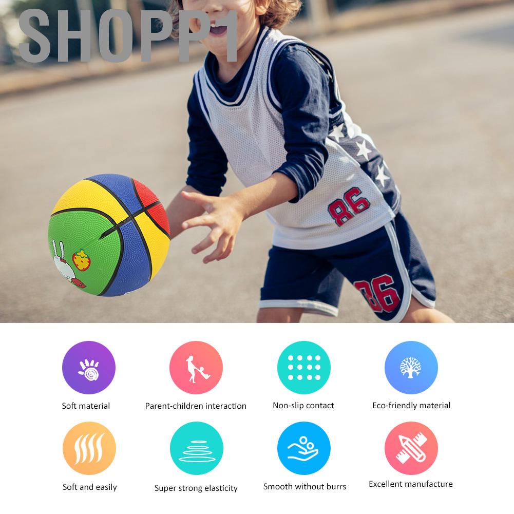 Shopp1 Kid Basketball Toy  Rubber Little White Rabbit High Elastic Children Kids Mini Outdoor Wear Resistant for 1-5 Years Old