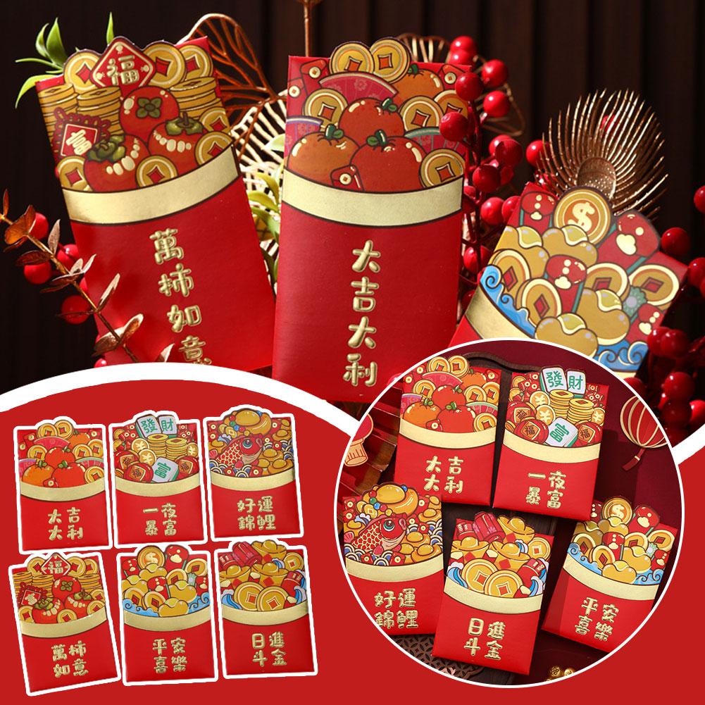 Bao Lì Xì Năm Mới 2024 Họa Tiết Rồng Đỏ Dễ Thương