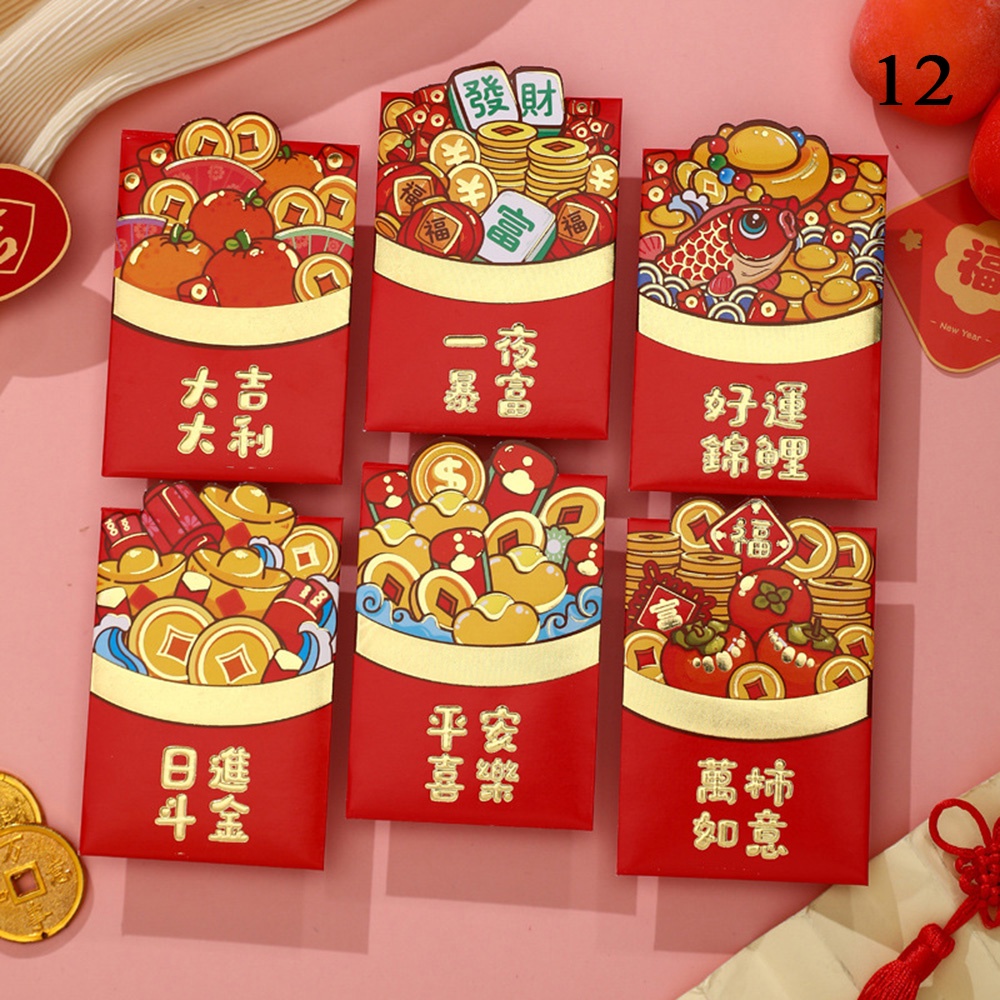 Mới Bao Lì Xì Đỏ Phong Cách Trung Hoa Họa Tiết Hoạt Hình