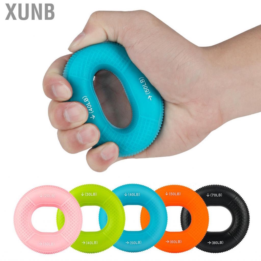 Xunb Ring Hand Exerciser Portable Silicone Dual Strength Improve Circulation Finger