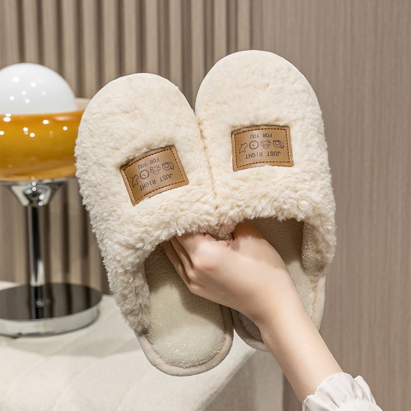 Dép Bông cotton qiaoyiluo Đi Trong Nhà Chống Trượt Giữ Ấm Mùa Thu Đông Cho Nữ