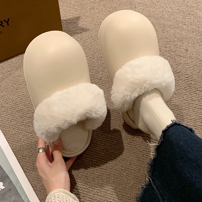 😍Dép Bông Cotton Đi Trong Nhà Đế Dày Giữ Ấm Mùa Thu Đông Có Thể Tháo Rời Cho Cặp Đôi