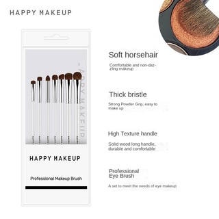 HAPPY MAKEUP Bộ cọ phấn mắt lông siêu mềm