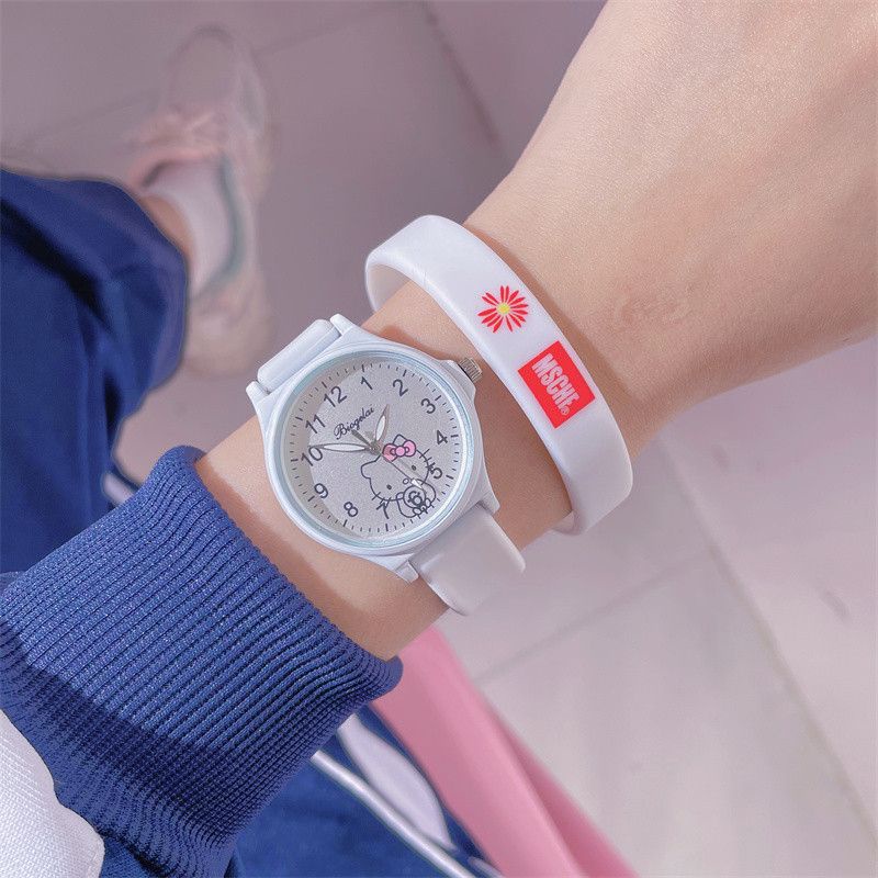 Mới Đồng Hồ Đeo Tay Họa Tiết hello kitty Dễ Thương Cho Học Sinh Tiểu Học