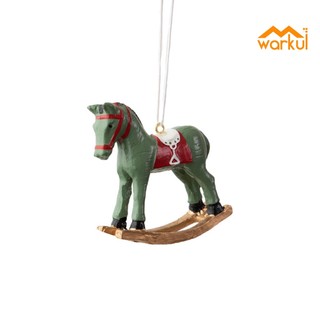 Warkul phụ kiện trang trí giáng sinh hình ngựa bập bênh 3d bằng nhựa resin dễ thương