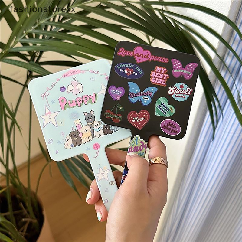 Gương Trang Điểm Cầm Tay Hình Vuông Nhỏ Gọn Tích Hợp Gương Trang Điểm Có Tay Cầm vvn