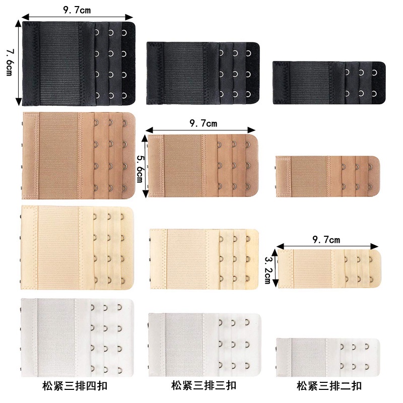 Set 15 Khóa Nối Dài Dây Áo Ngực Đàn Hồi Ba Hàng Khóa Ba Hàng Khóa Cài