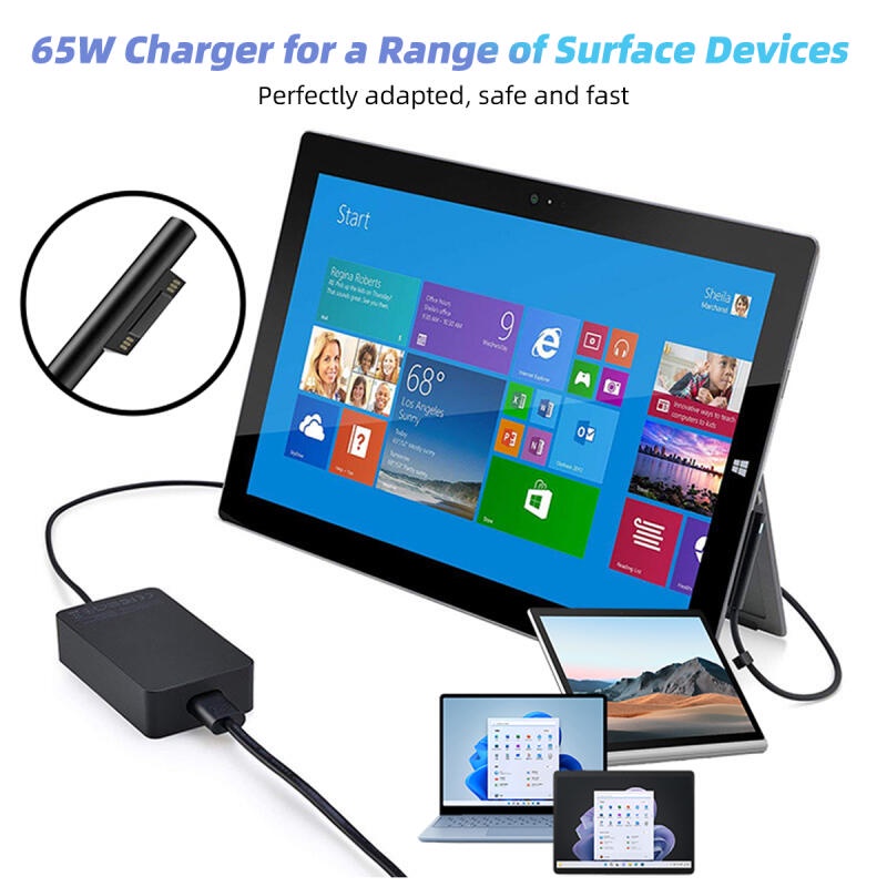 Fonken Bộ Sạc 65w Cho laptop microsoft surface pro 6 / 5 / 4 / 3