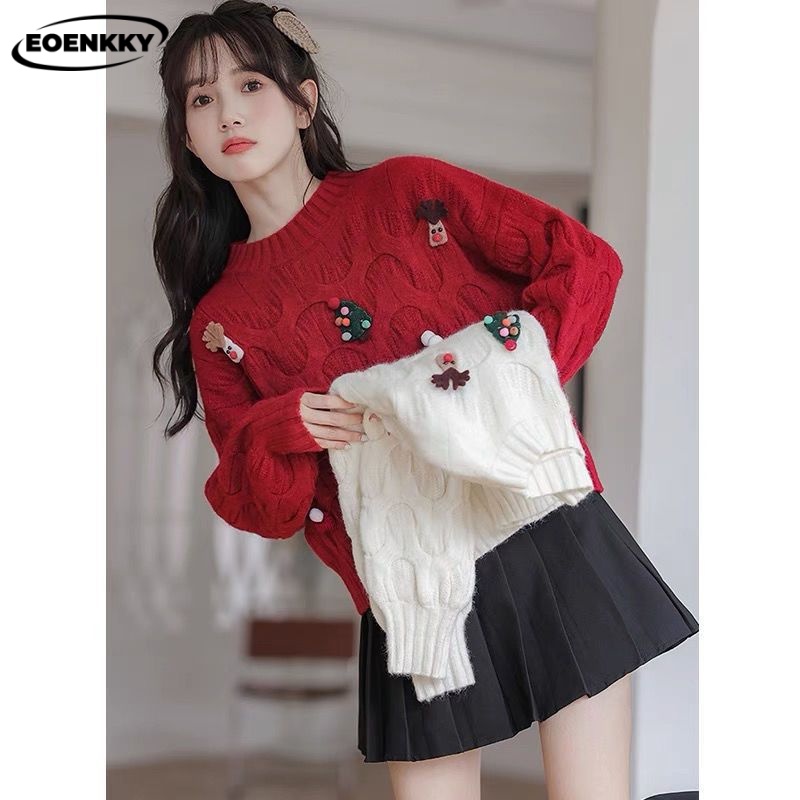 EOENKKY Áo Len áo khoác cardigan Trendy Đơn giản Phong cách thời trang WXF23B0PJX 46Z231117