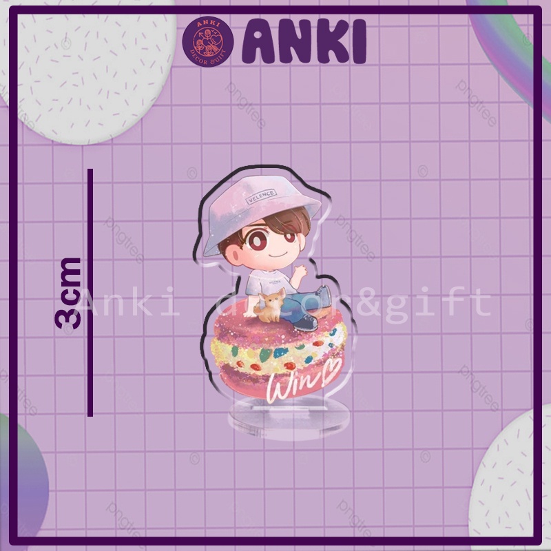 Standee BRIGHTWIN mini, mica trong suốt, standee chibi dễ thương, quà tặng sinh nhật, trưng bày, trang trí