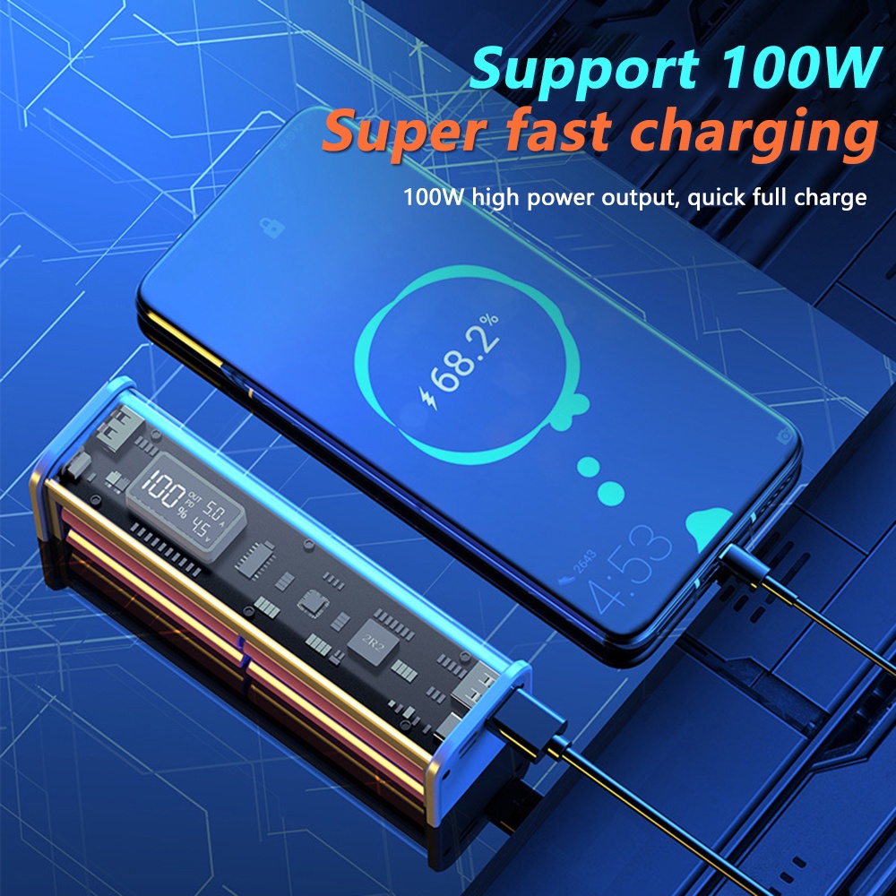 Hộp Pin Sạc Dự Phòng Tự Làm pcbfun 22.5w pd Cho 8 Pin 18650