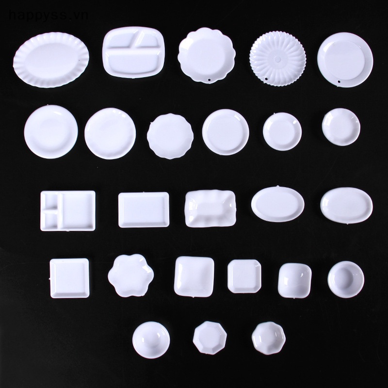 Set 5 Đĩa Đựng Thức Ăn mini Trang Trí Nhà Búp Bê Tỉ Lệ 1 / 12