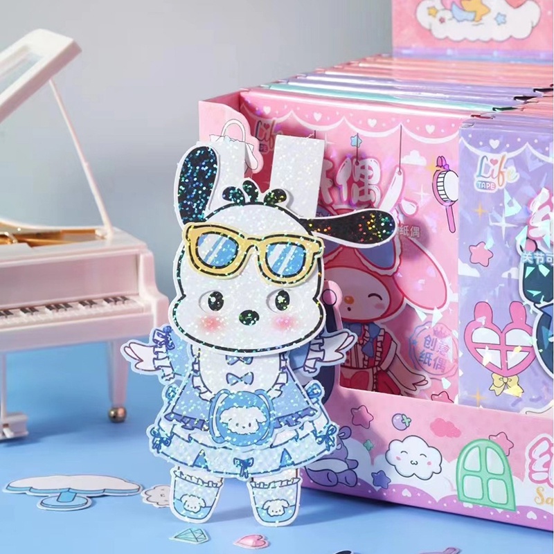 Sanrio Đồ Chơi Con Rối Giấy Xếp Hình kuromi melody diy Sáng Tạo Có Thể Di Chuyển Cho Trẻ Em