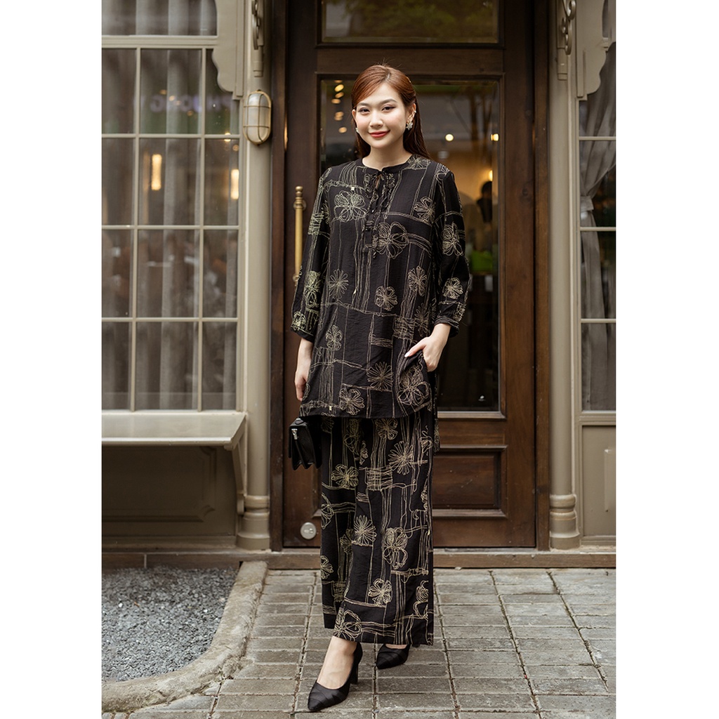 SWANLAKE | Set Đồ Nữ Trung Niên Đũi Bông Cao Cấp, Mịn Mát Sang Trọng B11108LW01