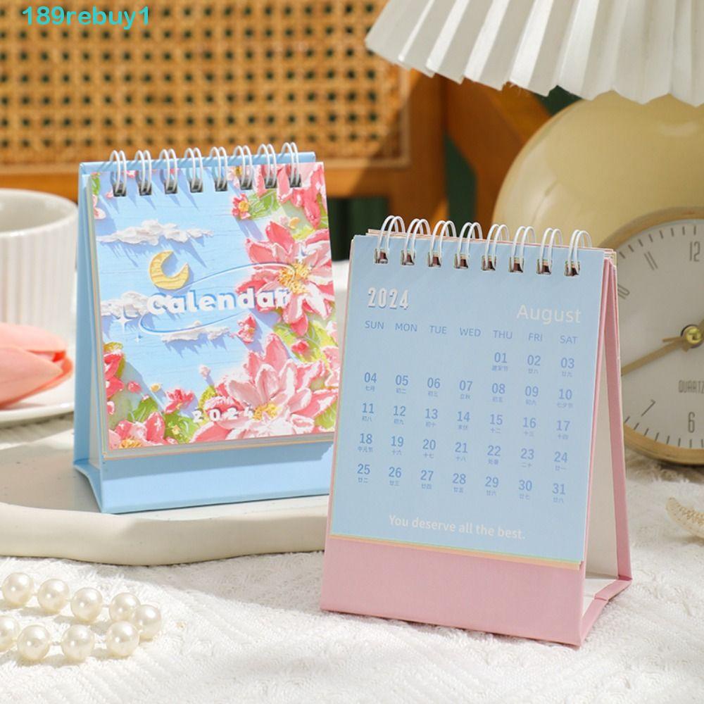 Lịch Để Bàn mini rebuy1 2024 Dạng Lật Phong Cách Hàn Quốc