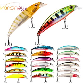 Mồi Câu Cá Giả Bằng Nhựa Cứng 19 Màu Mắt 3d Kèm 2 Lưỡi Câu 6.5cm   7g 