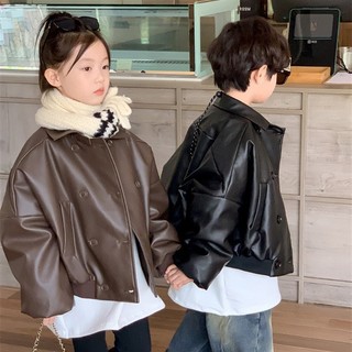 (𝑯𝒂̀𝒏𝒈 𝒄𝒐́ 𝒔𝒂̆̃𝒏 - Ảnh thật) Áo khoác da cho bé