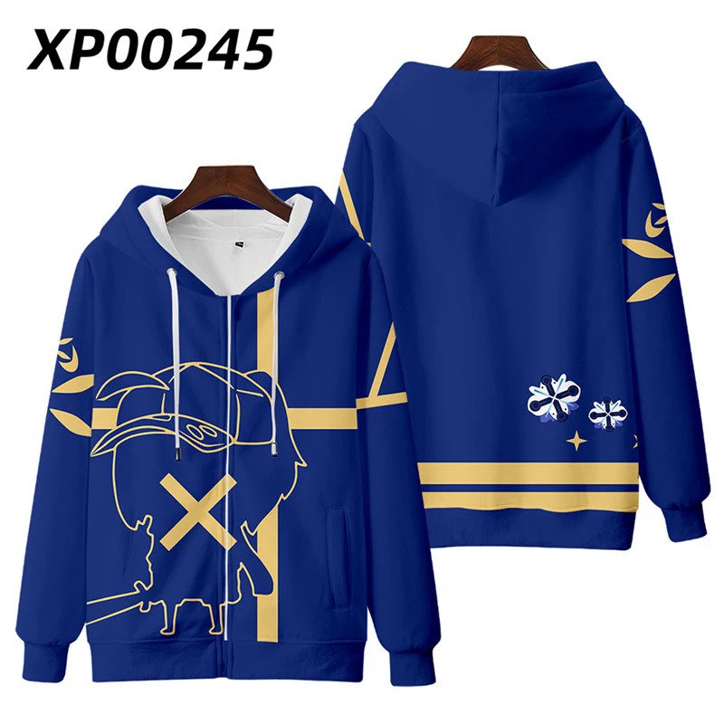 Áo Khoác hoodie Có Khóa Kéo In Hình anime fate stay night / grand order fgo saber 3d