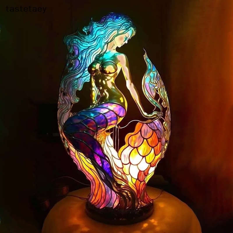 Tast Đèn Ngủ Để Bàn Bằng Kính Hình Mèo Rồng Sói Cá Heo Vô Cực