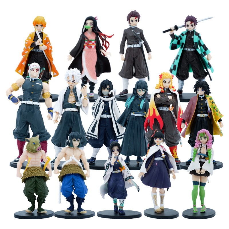 Bộ mô hình Kimetsu no Yaiba (Tanjirou, Nezuko, Zenitsu, Inosuke, Rengoku, Muichirou, Obanai, Mitsuri, Giyuu, Sanemi)