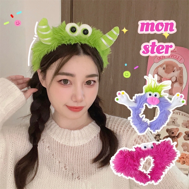 Băng Đô Cài Tóc Hình Quái Vật Nhỏ Bằng Lông Nhung Thời Trang Thu Đông Cho Bé Gái qjzb1 qjzb1