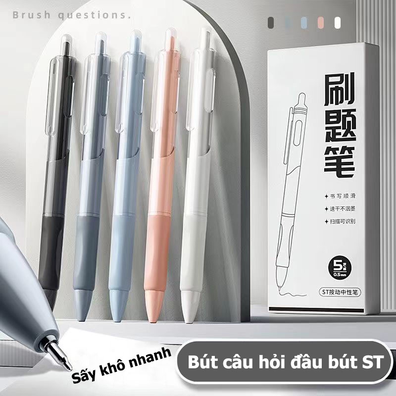 （1pcs) Bút gel mực nhanh khô ST, bút nước carbon, đơn giản, tiện dụng