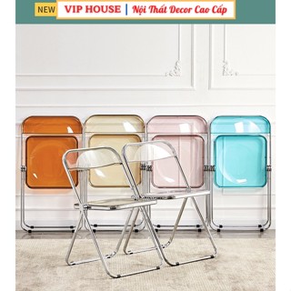 Ghế Văn Phòng Gấp Gọn Khung Thép Chắc Chắn, Ghế Nhựa Trong Suốt Hiện Đại Ngoài Trời Mang Theo Du Lịch Hội Trường Đào Tạo
