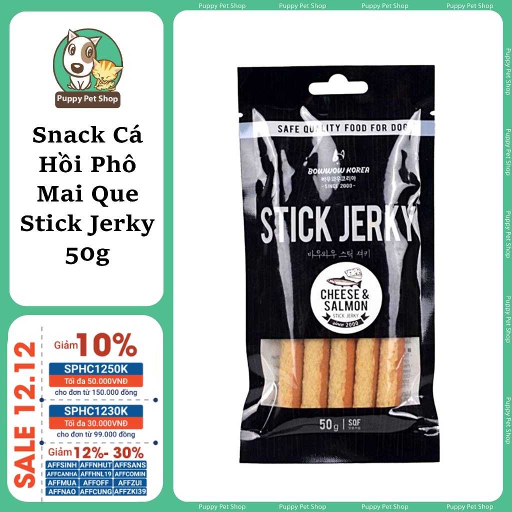 Đồ thưởng Stick Jerky BOWWOW -MÓN THƯỞNG XỊN SÒ CHO BOSS 50g