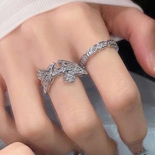 Nhẫn hở mạ bạc cao cấp phong cách thiên nhiên thời trang