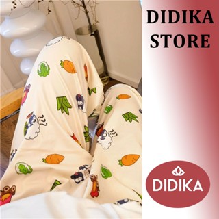 DIDIKA Quần Dài Dáng Rộng In Họa Tiết Hoạt Hình Thời Trang Xuân Thu Cho Nữ