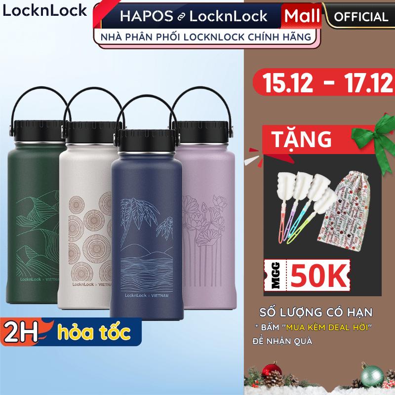 Bình giữ nhiệt 897ml LocknLock Chính hãng, TẶNG CỌ RỬA, ỐNG HÚT bản Việt Nam Riga Tumbler LHC4160 - HAPOS OFFICIAL