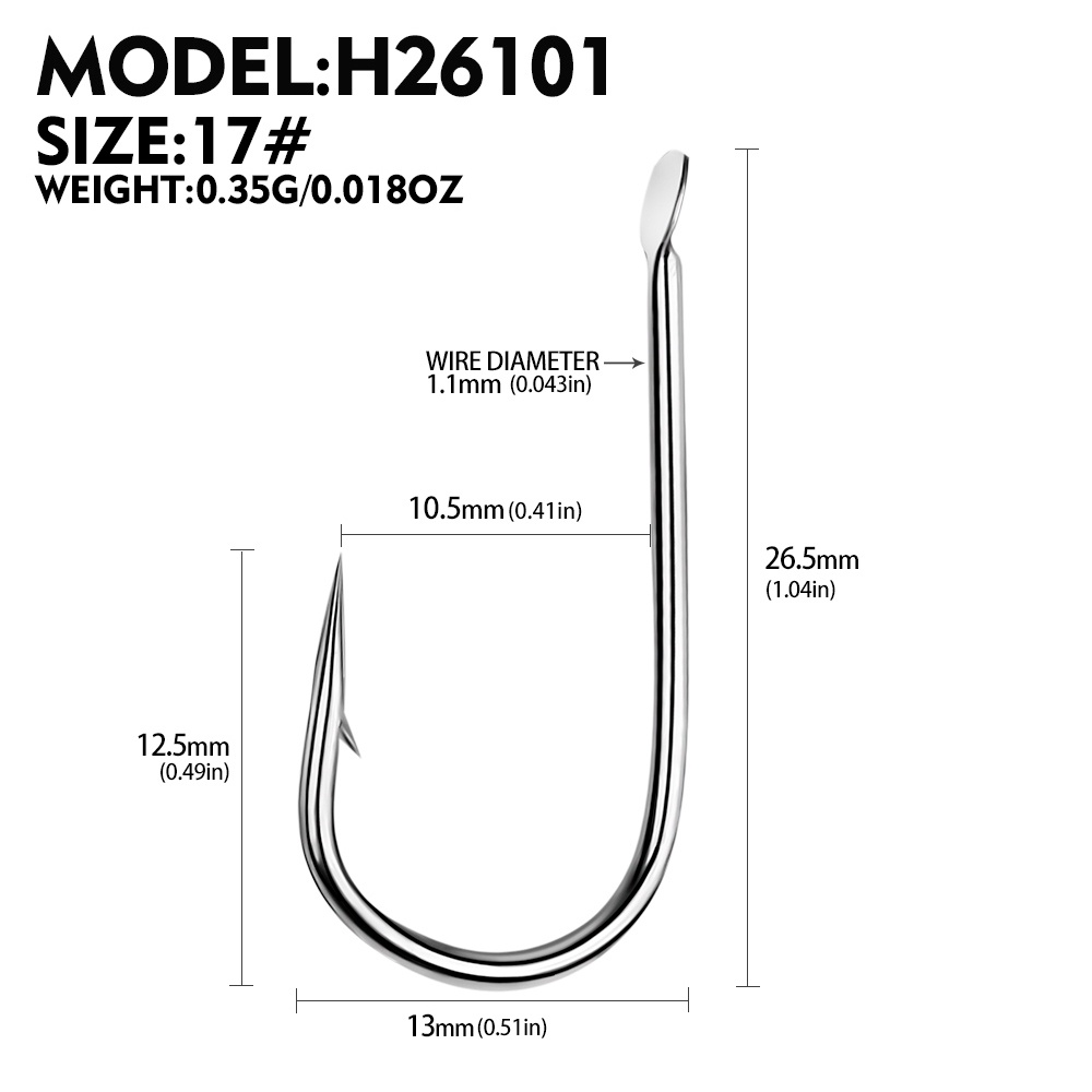 Proberos Set 50 Lưỡi Câu Cá Thẳng 17 # - 19 # Bằng Thép carbon Chất Lượng Cao