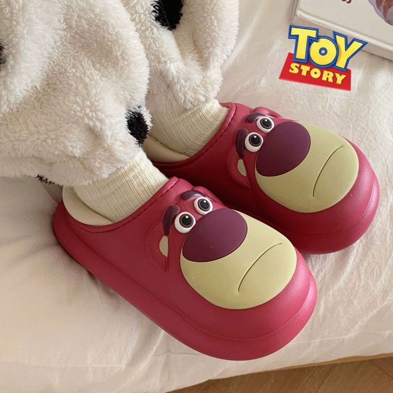 C-FOOT Dép Bông Đi Trong Nhà Hình Gấu Dâu Dễ Thương Cho Nam Và Nữ